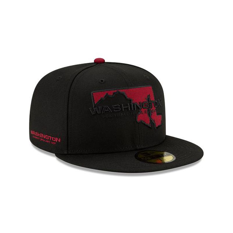 NFL Washington Football Team State Logo Reflect 59Fifty Fitted (NYI7345) - Black New Era Caps